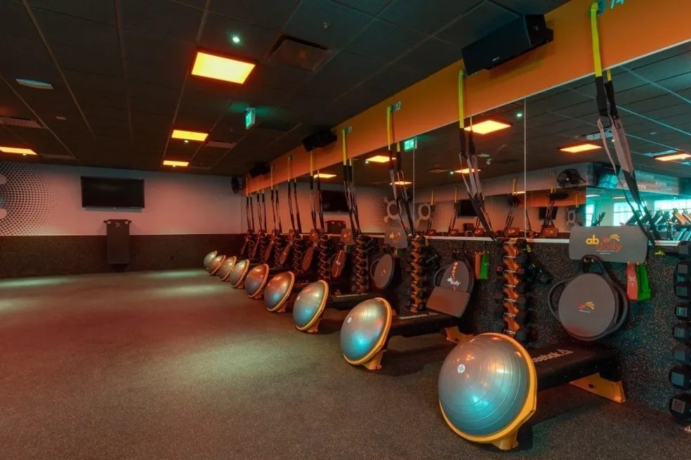 Orange Theory rowing studio