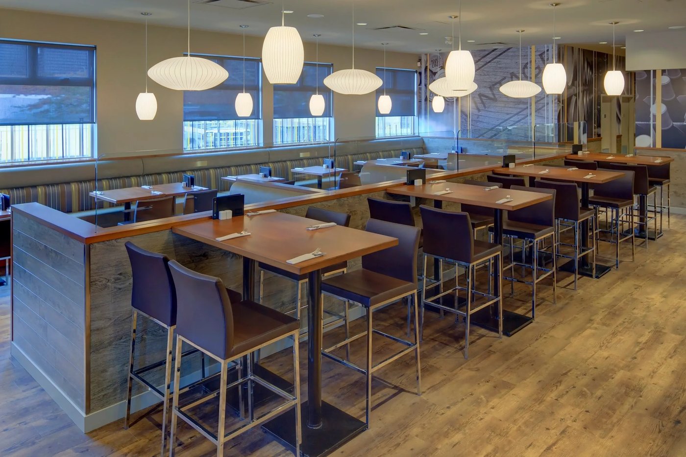 Bin 4 Burger Lounge — engineered hardwood install